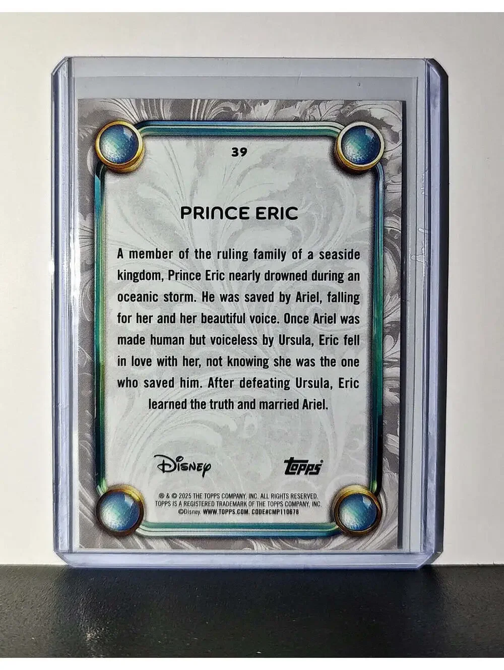 Prince Eric 2025 Topps Disney Wonder #39 Card The Little Mermaid